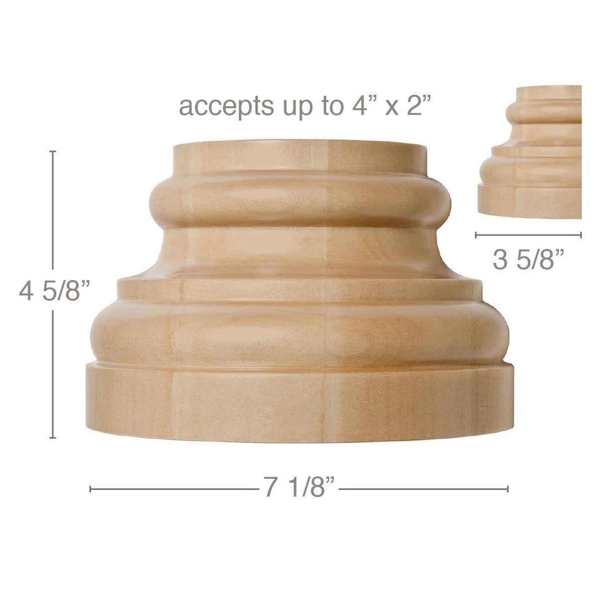 Maple Base Stacks Grand Traditional Base, (accepts up to 7 1/8''w x 4 5/8''h x 3 5/8''d ...