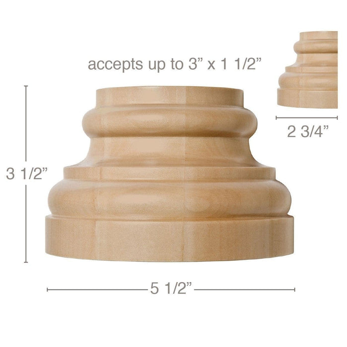 Extra Large Traditional Base, 5 1/2''w x 3 1/2''h x 2 3/4''d, (accepts up to 3"w x 1 1/2"d)