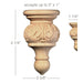 Large Acanthus Finial, 2 3/8''w x 4 1/4''h x 1 1/4''d, (accepts up to 2"w x 1"d), Sold 2 per package Carved Finials White River Hardwoods   