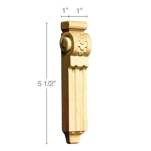 Small Imbricated Corbel(Sold 4 per card), 1''w x 5 1/2''h x 1''d Carved Corbels White River Hardwoods   