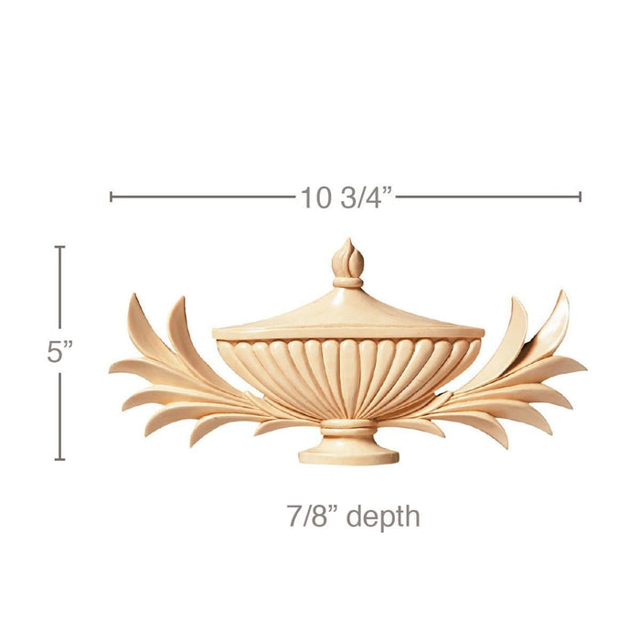 Papyrus Leaves & Urn, 10 3/4"w x 5"h x 7/8"d Carved Onlays White River Hardwoods   