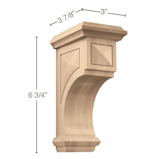 Small Apex Corbel, 3 "w x 6 3/4"h x 3 7/8"d Carved Corbels White River Hardwoods   