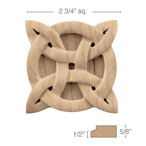Small Gaelic Tile, 2 3/4" sq. X 5/8"d Carved Onlays White River Hardwoods   