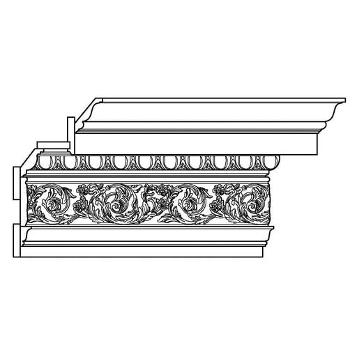 LCD - CR810, CDS1x4, DS1x4, CM8823, FR8966 (jobsite modified), PM526, DS1x4, DS1x4, 16 7/8"h x 9 1/2"d LCD Crown Mouldings White River Hardwoods   