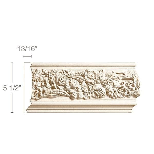 Country Flowers (Repeats 26, MT=1 1/16), 5 1/2''w x 13/16''d Friezes White River Hardwoods   