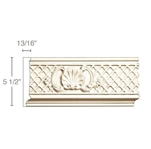 Shell and Fret (Repeats 16 MT=1), 5 1/2''w x 13/16''d Friezes White River Hardwoods   