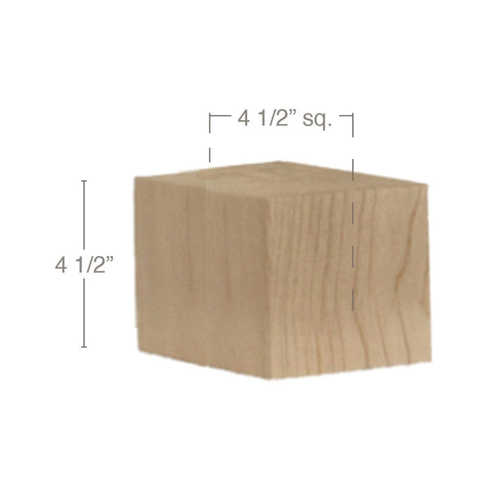 Contemporary Straight Square Bun Foot, 4 1/2"sq. x 4 1/2"h Carved Bun feet White River Hardwoods   