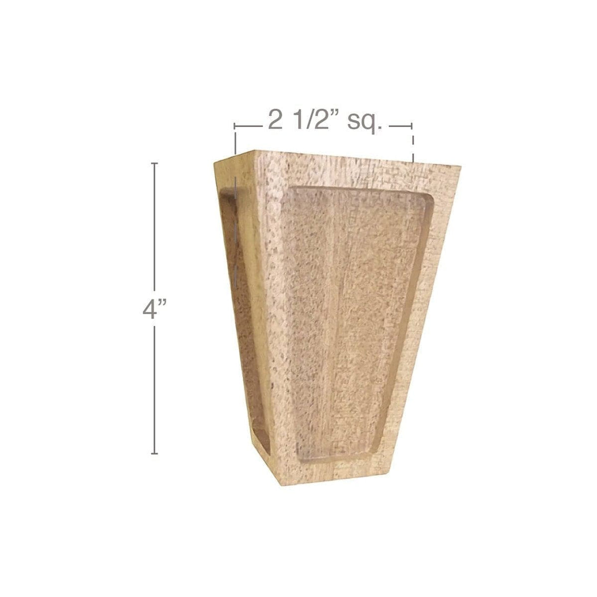 Mission Tall Square Bun Foot, 2 1/2"sq. x 4"h — White River Hardwoods