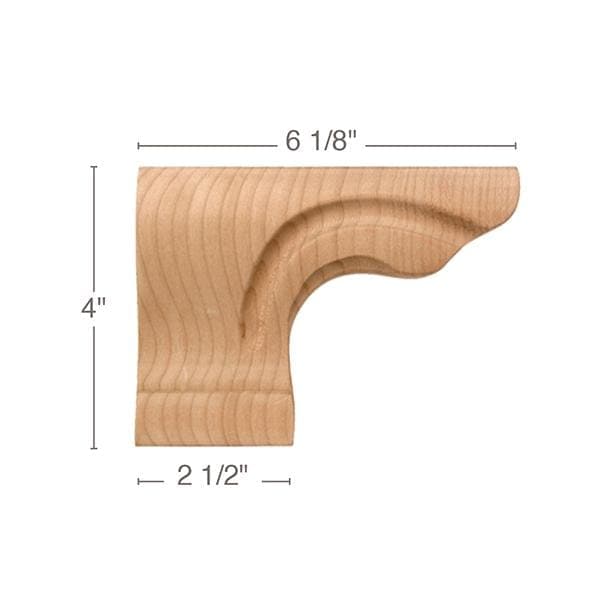 Pie de pedestal de borde recto izquierdo, 6 1/8" de ancho x 4" de alto x 1 1/16" de profundidad