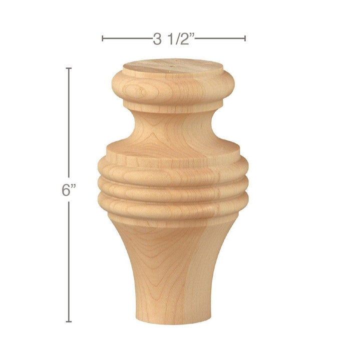 Tall Country French Foot, 3 1/2'' dia. x 6''h