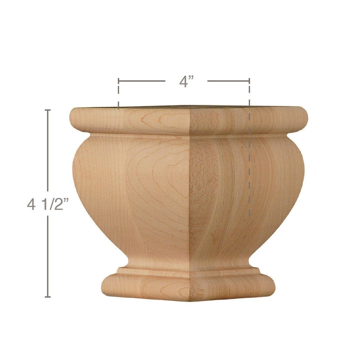 Square Traditional Foot 4 sq X 4 1 2 h White River Hardwoods square-traditional-foot-4-sq-x-4-1-2-h-white-river-hardwoods