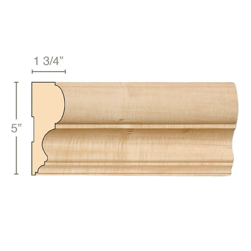 Traditional Panel Mould, 5"w x 1 3/4"d x 8' length, Resin is priced per 8' length, Resin is priced per 8' length Carved Mouldings White River Hardwoods Maple  