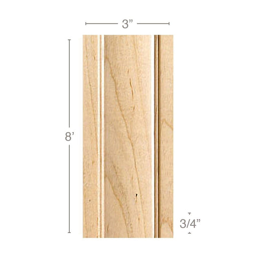 Traditional Pilaster Large, 3''w x 3/4''d x 8' length, Resin is priced per 8' length Carved Mouldings White River Hardwoods   