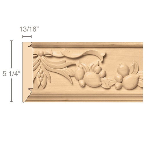 Large Sicilian Frieze (Repeats 15 1/2), 5 1/4''w x 13/16''d x 8' length, Resin is priced per 8' length Carved Mouldings White River Hardwoods Maple  