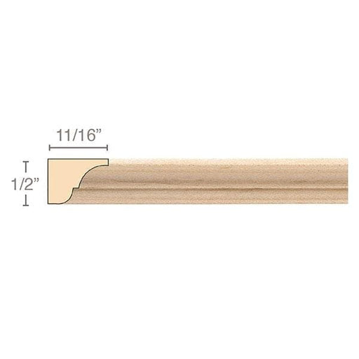 Moulding, 1/2''w x 11/16''d x 8' length, Resin is priced per 8' length Carved Mouldings White River Hardwoods   