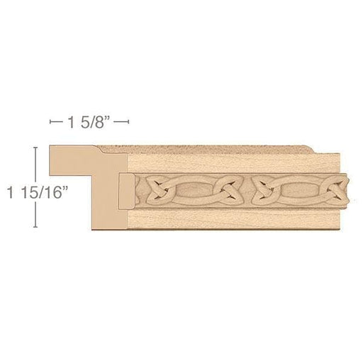 Contemporary Light Rail Moulding With Gaelic Insert, 1 15/16 x 1 5/8 x 8' length Carved Mouldings White River Hardwoods   