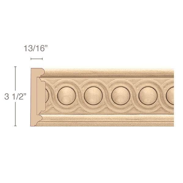 Frieze With Infinity Insert, 3 1/2"w x 13/16"d x 8' length Carved Mouldings White River Hardwoods   