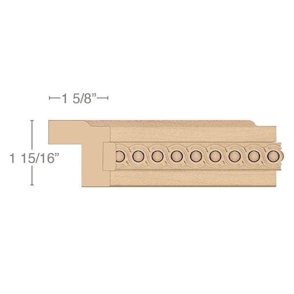 Contemporary Light Rail Moulding With Infinity Insert, 1 15/16"w x 1 5/8"d x 8' length
