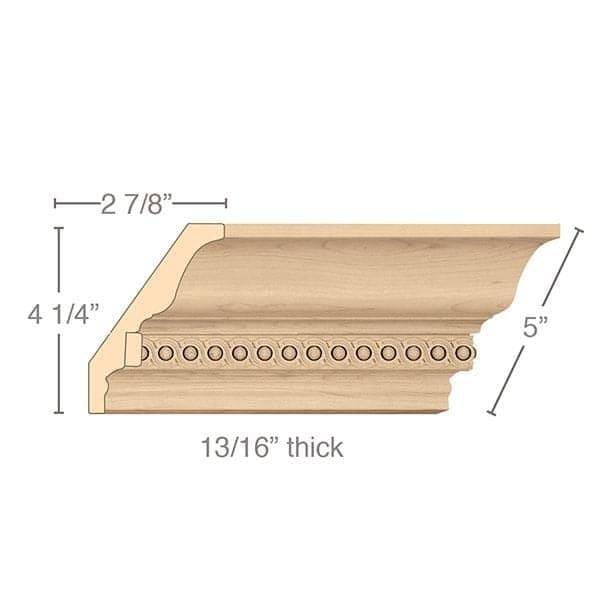 Light Rail Crown Moulding With Infinity Insert, 5"w x 13/16"d x 8' length