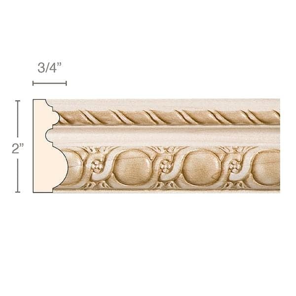 Running Coin with Rope, 2''w x 3/4''d Panel Mouldings White River Hardwoods   