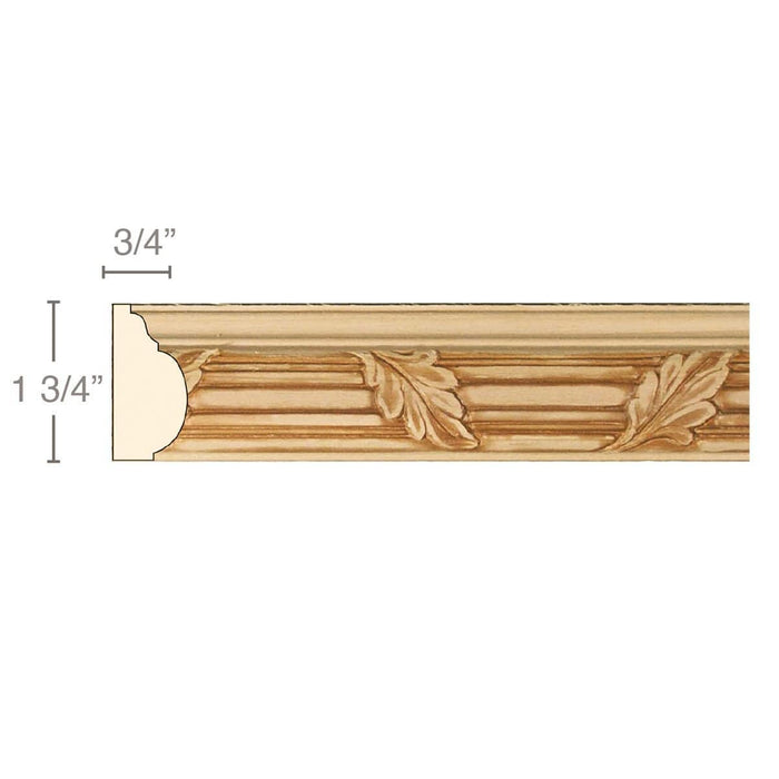 Reed and Leaf, 1 3/4''w x 3/4''d