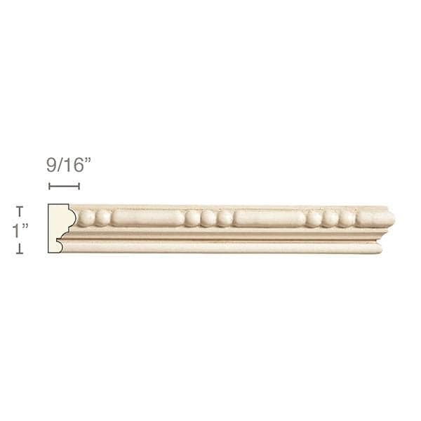 Small Bead and Barrel (Repeats 2 3/8), 1''w x 9/16''d Panel Mouldings White River Hardwoods   