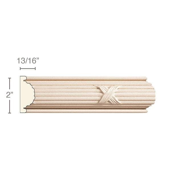 Reed and Ribbon (Repeats 4 3/4), 2''w x 13/16''d Panel Mouldings White River Hardwoods   