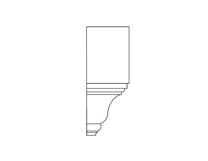 Large Crown Block(Inside Corner), 4 1/2''w x 11 1/2"h x 4 1/2''d Accessories White River Hardwoods   