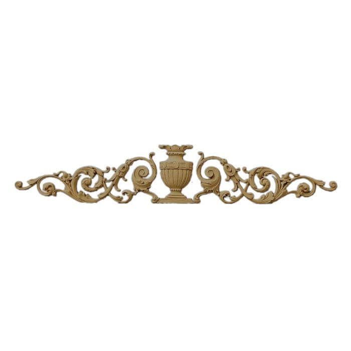 Renaissance Urn With Side Scrolls Onlay, 24 1/2"w x 4 3/4"h x 1/4"d, Made To Order, Minimum Order Amount $300 Onlays - Composition Ornament White River Hardwoods   