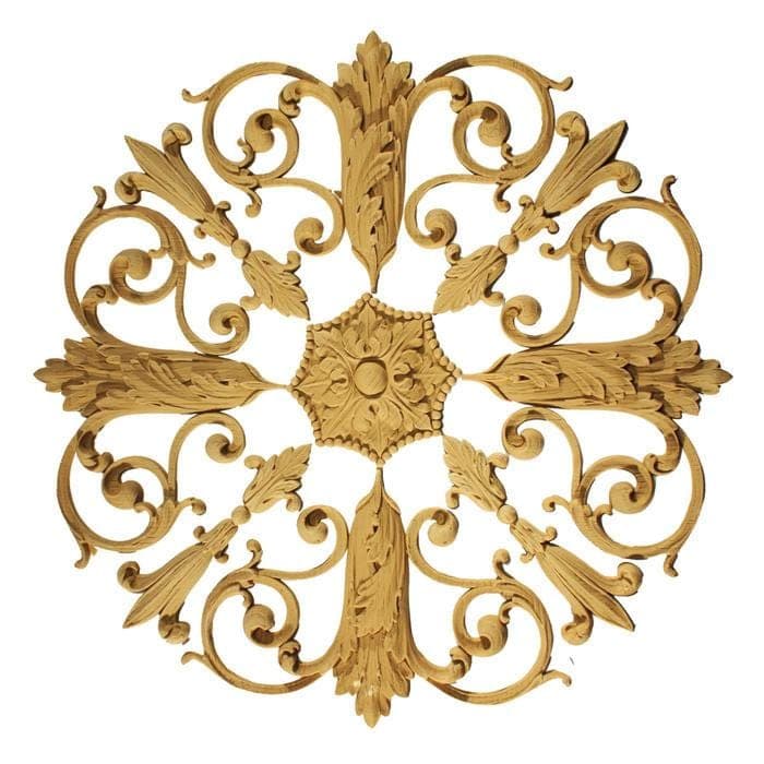 Empire Rosette Medallion, 15"w x 15"h x 1/2"d, Made To Order, Minimum Order Amount $300 Onlays - Composition Ornament White River Hardwoods   
