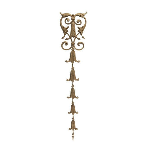 Renaissance Bellflower Drop, 4 1/4"w x 20"h x 1/4"d, Made To Order, Minimum Order Amount $300 Onlays - Composition Ornament White River Hardwoods   