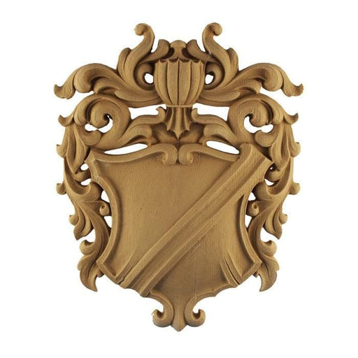 Heraldic Shield Onlay, 9 1/2"w x 12"h x 3/4"d, Made To Order, Minimum Order Amount $300 Onlays - Composition Ornament White River Hardwoods   