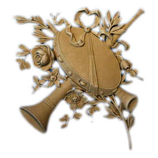 Louis XVI Musical Instrument Onlay, 10 1/2"w x 11"h x 1/2"d, Made To Order, Minimum Order Amount $300 Onlays - Composition Ornament White River Hardwoods   