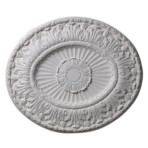 Flutes with Acanthus Oval (3 Center), 32'' x 28'' x 1 5/8'', Made To Order, Minimum Order Amount $300 Plaster Medallions White River Hardwoods   