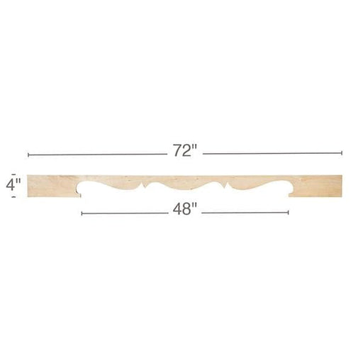 X-Large Valance, 72"w x 4"h x 3/4"d Carved Onlays White River Hardwoods   